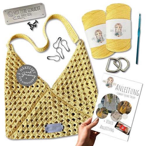 Häkel Liese Häkelset für Anfänger - Tasche Granny Square, Häkel Set, Crochet, Häckel Kit für Anfänger, häkeln lernen, Wolle zum Häkeln, Taschen häkeln, Granny Squares Häkel Liese Häkelset für Anfänger - Tasche Granny Square, Häkel Set, Crochet, Häckel Kit für Anfänger, häkeln lernen, Wolle zum Häkeln, Taschen häkeln, Granny Squares von Häkel Liese