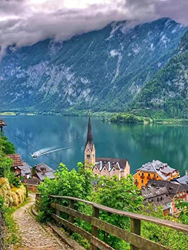 Die Älteste Stadt Österreichs – Hallstatt Full Drill Diy 5D Diamond Painting By Number Unique Kits Home Wall Decor Crystal Strass Wall Decor von Haeran River