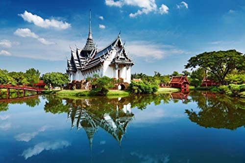Haeran River Ansicht von Bangkok Palace In Pattaya Thailand DIY 5D Diamond Painting by Number einzigartige Kits Home Wall Decor Crystal Strass Wall Decor von Haeran River