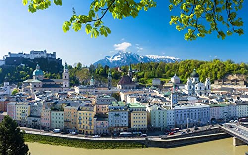 Vollbohrer Salzburg Österreich Wahrzeichen Stadtansicht Diy 5D Diamond Painting By Number Unique Kits Home Wall Decor von Haeran River