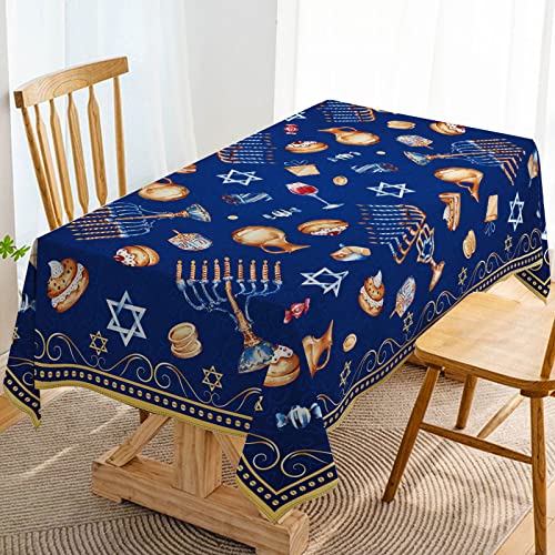 Hafangry Chanukkah-Tischdecke, jüdische Chanukah, Menora, Urlaubsdekoration, Zuhause, Esszimmer, Küche, Tischdecke, Dekoration – 152 x 213 cm von Hafangry