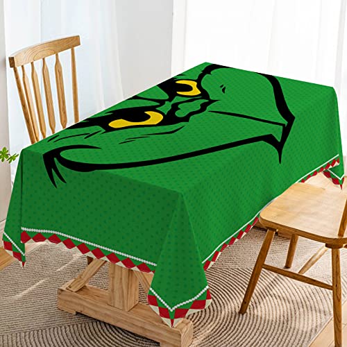 Hafangry Weihnachtstischdecke für Grinchmas Home Dekoration Rechteckig Grün Xmas Winter Urlaub Party Küche Dekor - 152 x 213 cm von Hafangry