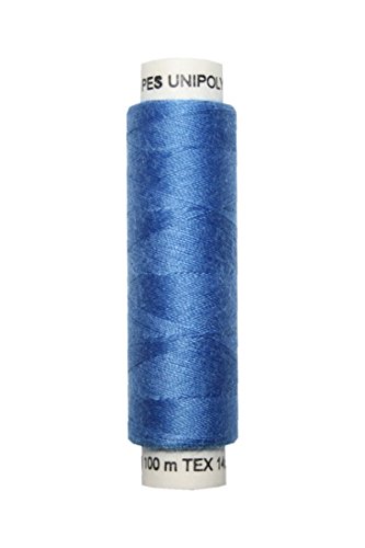Hagal Nähmaschinen Nähgarn 100 m Polyester UNIPOLY 14x2 blau (0545) von Hagal