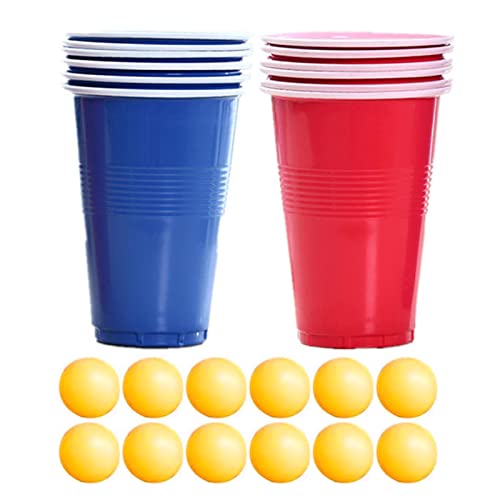 Hagar 2 Partybecher für Spiele - 12-teiliger Pong-Containerbecher für -Trinkspiele - Wiederverwendbarer Flip Cup oder Nonelty Use Supply Favor von Hagar