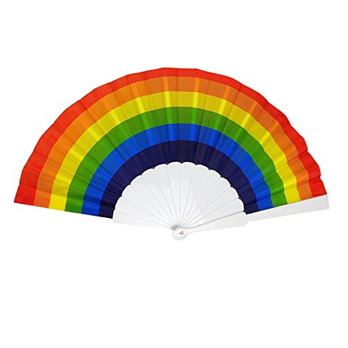 Regenbogen Fächer, Regenbogen Faltfächer, Sommer Handfächer, Regenbogenfächer, Gay Pride Regenbogen Dekorationen Faltfächer Für Rainbow Parade Music Festival Dance Performance Supplies von Hagar