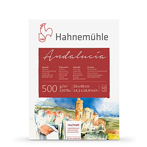 Aquarellblock Andalucía rau/matt 500g/m², 36x48cm, 12Blatt von Hahnemühle