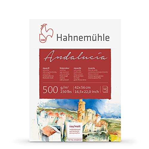 Aquarellblock Andalucía rau/matt 500g/m², 42x56cm, 12Blatt von Hahnemühle