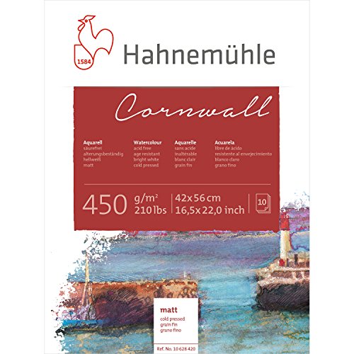Aquarellblock Cornwall matt 450g/m², 42x56cm, 10Blatt von Hahnemühle