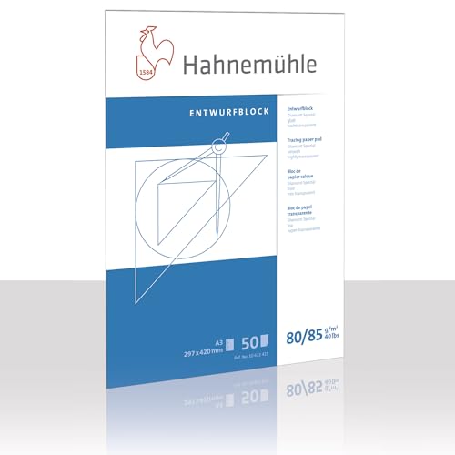 Hahnemühle 10622421 Transparentpapierblöcke, Skizzenpapierblöcke Transparentpapierblock 50Bl A3 von Hahnemühle