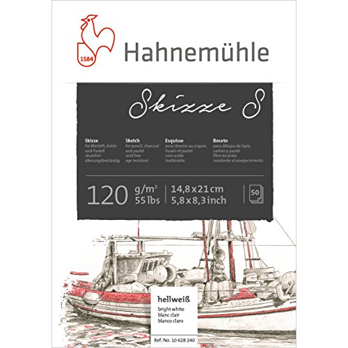 Hahnemühle 10628240 Zeichenblocks und Skizzenbücher Skizzenblock S A5 120 g/qm 50 Blatt von Hahnemühle