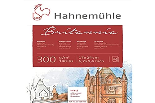 Hahnemühle 10628983 Aquarell-,Calligraphie-,Urkunden- und Postkartenblöcke Aquarellblock 300 g 12 Blatt von Hahnemühle