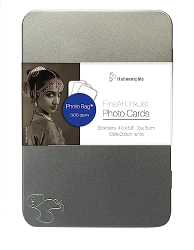 Hahnemühle Inkjet Fotokarten, Mini Foto-Postkarten, PhotoRag® 308, matt, weiß, 30 Blatt, 10x15cm von Hahnemühle