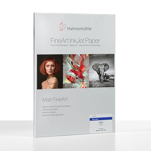 Hahnemühle 10641601 Digital FineArt Photo Rag Papier, 188 g/m², DIN A3+, 329 x 483 mm, weiß von Hahnemühle