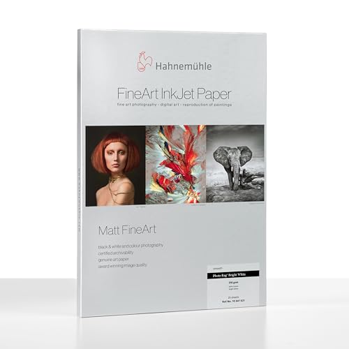 Hahnemühle 10641621 Digital FineArt Photo Rag Papier, 310 g/m², DIN A3+, 329 x 483 mm, hellweiß von Hahnemühle