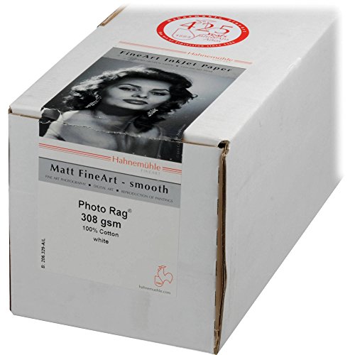 Hahnemühle 10643272 Digital FineArt Photo Rag Papier, 308 g/m², 44 Zoll Rolle, 1118 mm x 12 m, weiß von Hahnemühle