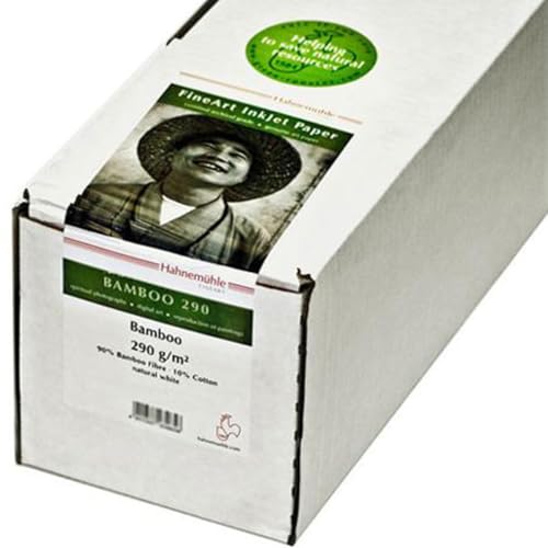 Hahnemühle 10643467 Digital FineArt Bamboo, 290 g/m², 17 Zoll Rolle, 432 mm x 12 m, naturweiß von Hahnemühle