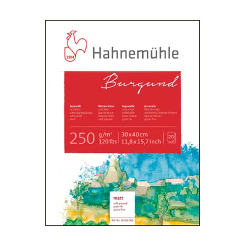 Hahnemühle 20 Blatt Aquarellkarton bordeaux matt 250g/m² 17x24 cm von Hahnemühle