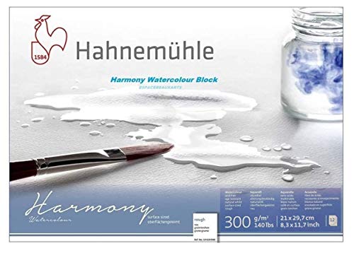 Hahnemühle Aquarellkarton Harmony,rau, 300 g/m², 21 x 29,7 cm, 12 Blatt von Hahnemühle