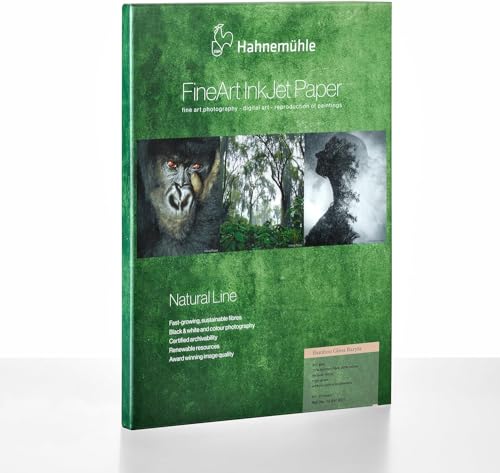 Hahnemühle Bamboo Gloss Baryta, nachhaltiges Inkjet-Fotopapier mit 90% Bambusfastern, naturweiß, 305 g/m² (297 x 420 mm) von Hahnemühle