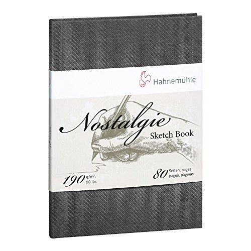 Hahnemühle Nostalgie Skizzenbuch, Premium Zeichenbuch, 190 g/m², naturweiß, 80 Seiten, DIN A4 - Portraitformat von Hahnemühle
