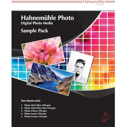 Hahnemühle Photo Sample Pack, 5x2 unbedruckte DIN A4 Papiere zum Testen, Testpackung von Hahnemühle