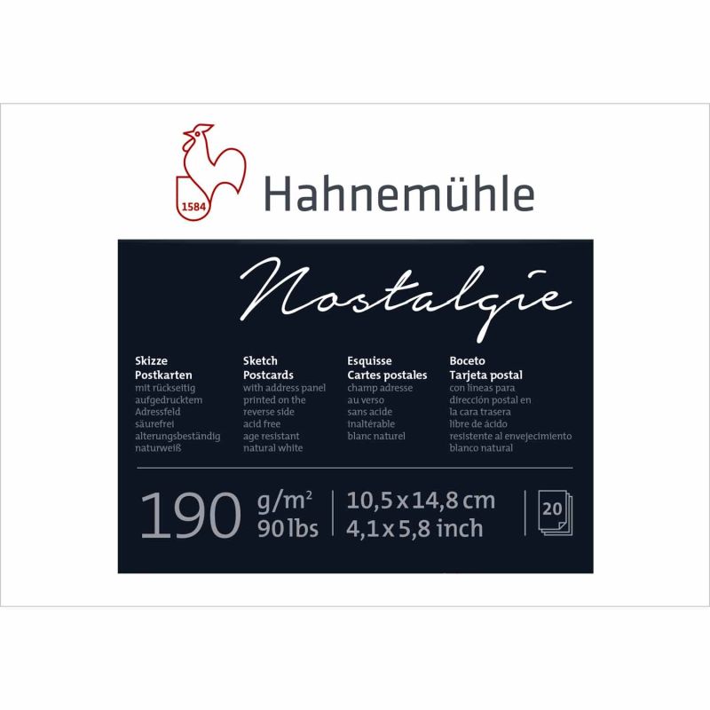 Skizzen-Postkartenblock A6 190g/m² 20 Blatt von Hahnemühle