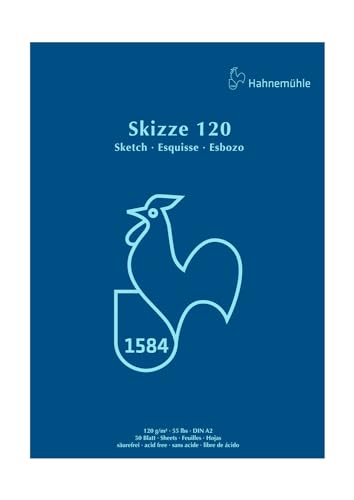 Hahnemühle Skizzenblock 120, kopfgeleimt, DIN A2, 120g/m², 50 Blatt von Hahnemühle