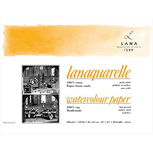 Lanaquarelle Block satiniert 300g/m², 18x26cm, 20Blatt von Hahnemühle