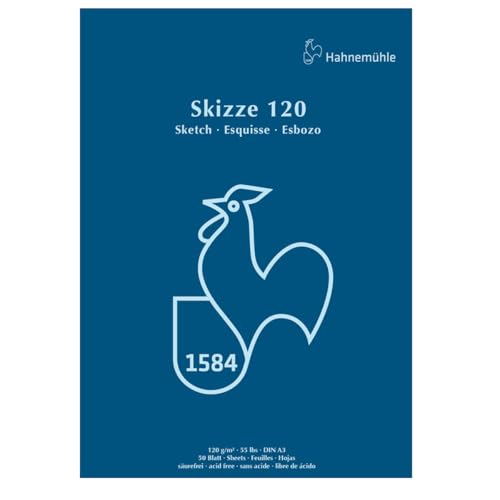 Skizzenblock 120g/m², DIN A3, 50Blatt von Hahnemühle