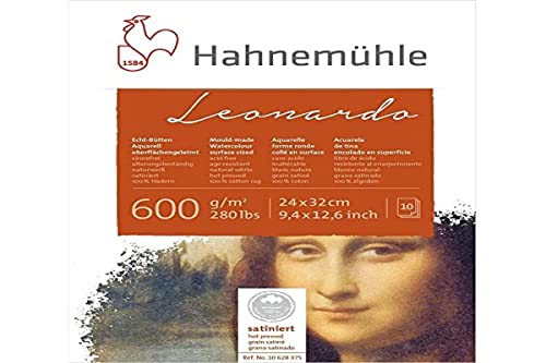 Aquarellblock Leonardo satiniert 600g/m², 24x32cm, 10Blatt von Hahnemühle von Hahnemuhle