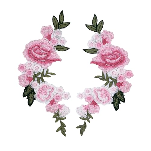 1 Paar Blumen-Stickerei-Aufnäher für Kleidung, Jeans, Dekoration, bestickte Applikationen, zum Aufnähen 1 Paar Blumen-Stickerei-Aufnäher für Kleidung, Jeans, Dekoration, bestickte Applikationen, zum Aufnähen von Haiki