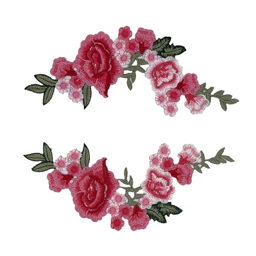1 Paar Blumen-Stickerei-Aufnäher für Kleidung, Jeans, Dekoration, bestickte Applikationen, zum Aufnähen 1 Paar Blumen-Stickerei-Aufnäher für Kleidung, Jeans, Dekoration, bestickte Applikationen, zum Aufnähen von Haiki