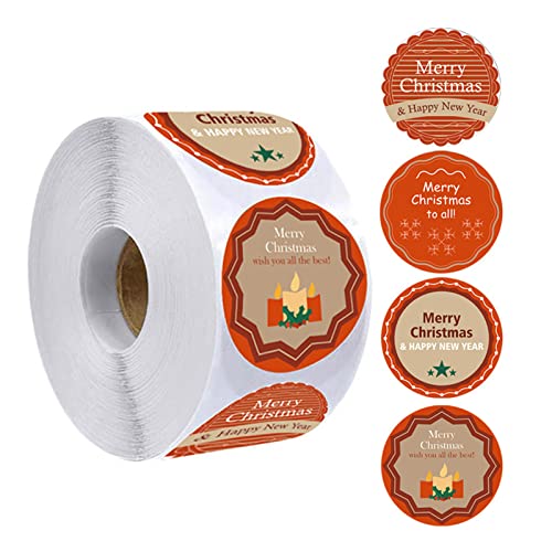 500 Stück Frohe Weihnachten Aufkleber, 4 Designs, runde Siegeletiketten für Kinder, Karten, Umschläge, Anhänger 500 Stück Frohe Weihnachten Aufkleber, 4 Designs, runde Siegeletiketten für Kinder, Karten, Umschläge, Anhänger von Haiki