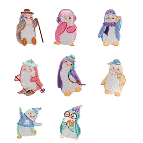 8 Stück bestickte Aufnäher Cartoon Pinguine zum Aufbügeln oder Aufnähen für Kleidung 8 Stück bestickte Aufnäher Cartoon Pinguine zum Aufbügeln oder Aufnähen für Kleidung von Haiki