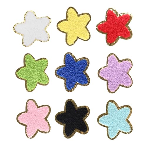 9 x Stickerei-Aufnäher zum Aufbügeln, Stern-Aufnäher, selbstklebend, für Kinderkleidung, Jeans, Jacken, Hüte 9 x Stickerei-Aufnäher zum Aufbügeln, Stern-Aufnäher, selbstklebend, für Kinderkleidung, Jeans, Jacken, Hüte von Haiki
