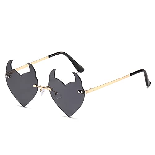 Halloween Teufel Brille Teufel Herz Sonnenbrille Halloween Party Brille Teufelshorn Sonnenbrille Maskerade Cosplay Halloween Teufelsbrille von Haiki