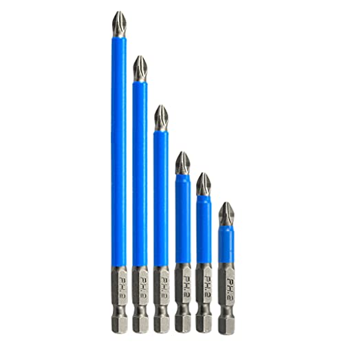 Stabiles Schraubendreher-Bit-Set, rutschfest, PH2, für Kopf, Schraubendreher, Bohrer, Schaft, Elektrowerkzeuge für den Arbeiter, rutschfester Schraubenausdreher und magnetischer von Haiki