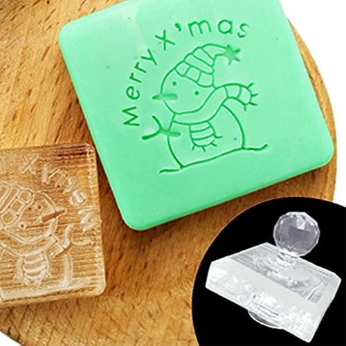 Weihnachtsmuster Acryl Seifenstempel Transparent Natürliche Abdrücke Stempel Natürliche Organische Handgemachte Seifenherstellung Zubehör Kleine Klar Acryl Weihnachten Stempelblock Für Karte von Haiki