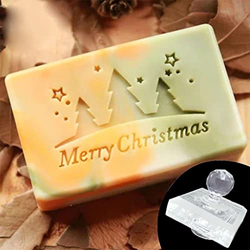 Weihnachtsmuster Acryl Seifenstempel Transparent Natürliche Abdrücke Stempel Natürliche Organische Handgemachte Seifenherstellung Zubehör Kleine Klar Acryl Weihnachten Stempelblock Für Karte von Haiki