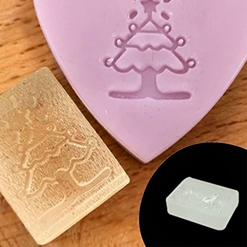 Weihnachtsmuster Acryl Seifenstempel Transparent Natürliche Abdrücke Stempel Natürliche Organische Handgemachte Seifenherstellung Zubehör Kleine Klar Acryl Weihnachten Stempelblock Für Karte von Haiki