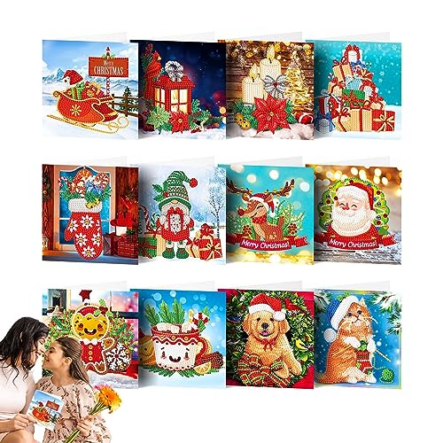 Hailerio Diamond Grußkarte, Weihnachten Karten DIY, 5D Diamond Paintings, Greeting Cards, Diamond Weihnachtskarten, Weihnachten Diamond Postkarte For 5D Diamant Malerei Weihnachtskarte von Hailerio