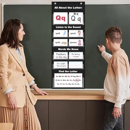 Hailerio Taschendiagramm mit Buchstaben | All About Pocket Chart - Early Educational Waterproof Chart for Classroom Homes Learning Activities von Hailerio