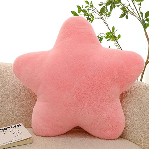 Hailmkont Kuschelkissen Kinder Sternkissen, Weiche Flauschige Sternform Zierkissen Sofakissen, Kuschelkissen in Stern Form, Plüsch Kissen Dekokissen für Kinderzimmer Schlafzimmer Deko (30cm, Rosa) von Hailmkont