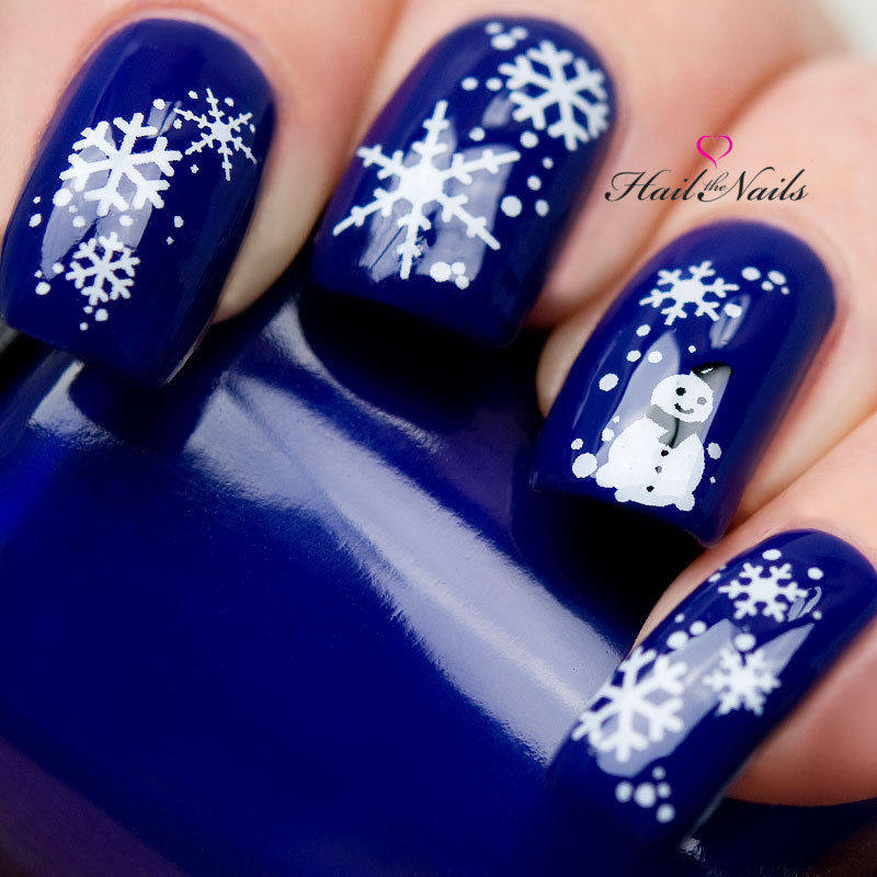 Weihnachtsnägel 8 Stile Weihnachten Schnee Nägel Wraps Wasser Transfers Aufkleber Nailart Schneeflocken Schneemann Stern von Hailthenails