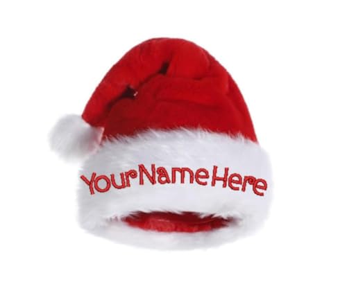 Personalisierte Weihnachtsmütze, personalisierte Weihnachtsmütze, bestickte Weihnachtsmannmütze, rote und weiße Weihnachtsmannmütze, Baby-Weihnachtsmütze (Erwachsene, 1 Stück) von Hainadian