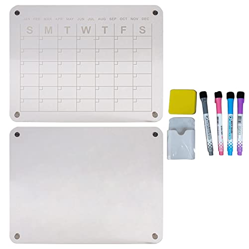 Whiteboard, transparent, Acryl, Monatskalendertafel mit Marker, Stifthalter, Radiergummi für Kühlschrank-Erinnerung von Haipink