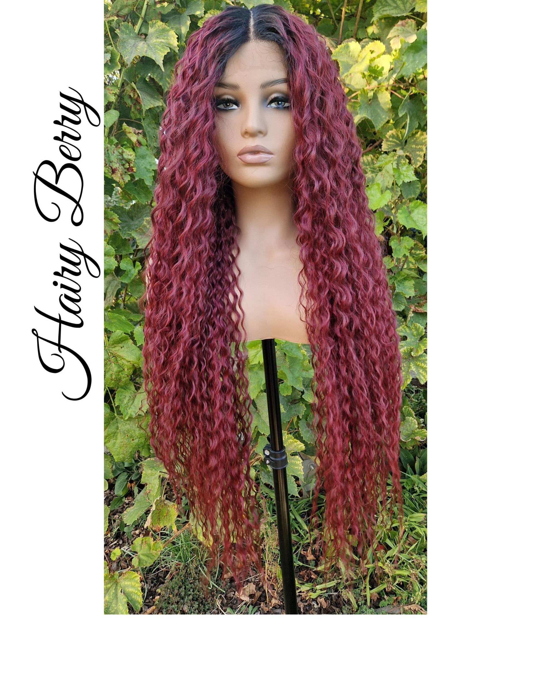 36 Zoll, Lace Front Perücke, Ziehen Sie Königin Perücken Für Frauen, Cosplay Rote Schwarze Weiße von HairyBerrysWigs