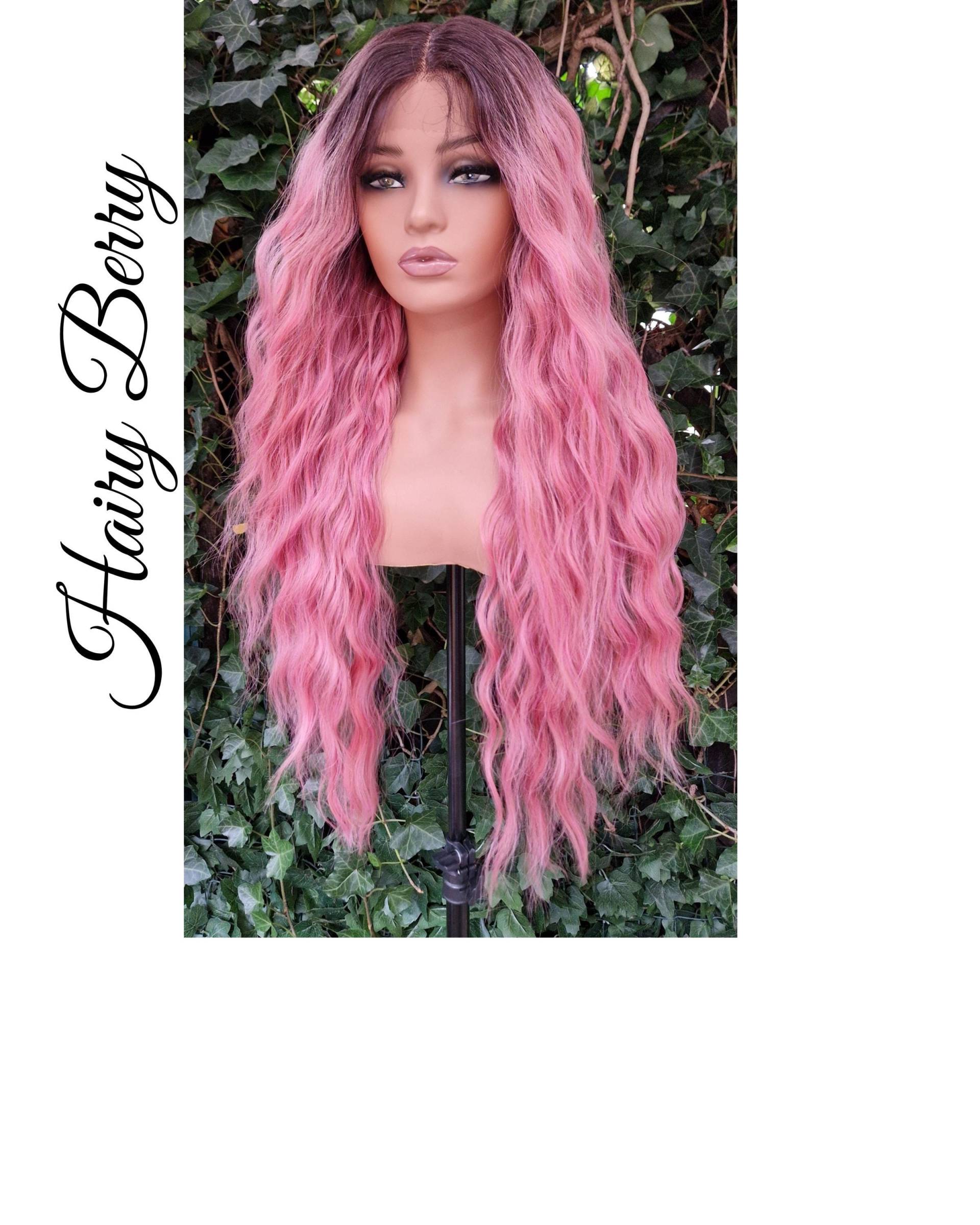 Lace Front Perücke, Ziehen Sie Königin Perücken Für Frauen, Rosa Rosa Ombre Schwarze Weiße Frauen von HairyBerrysWigs