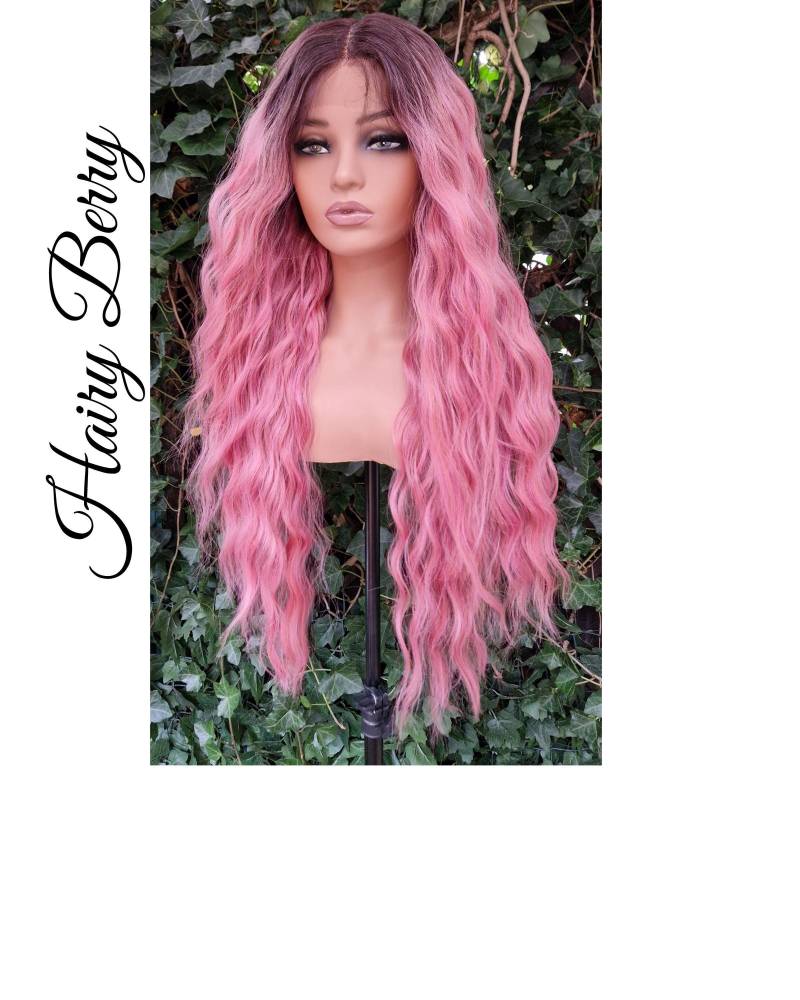 Lace Front Perücke, Ziehen Sie Königin Perücken Für Frauen, Rosa Rosa Ombre Schwarze Weiße Frauen von HairyBerrysWigs