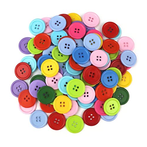 Hajimia Knopf 100 PCs Bunte DIY -Hemdknöpfe Plastik Runde Knöpfe Nähen DIY -Handwerkstattachos für Kinderhandwerk, 9mm von Hajimia